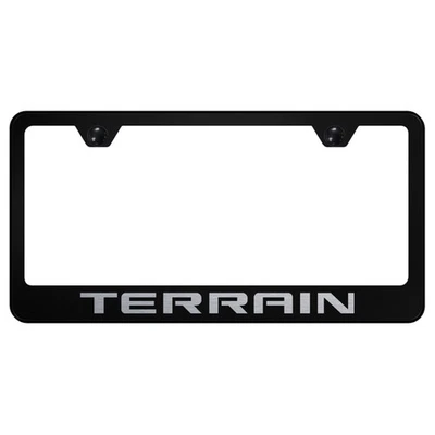 Marco de matrícula para GMC Terrain láser grabado en negro [con licencia oficial] Foto 1 de 2