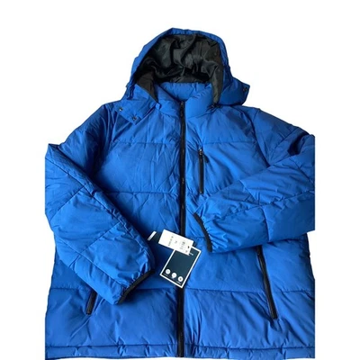 Club Room Men's XL Blue Puffer Jacket Hooded Water Resistant Stretch NWT - Image 1 of 4
