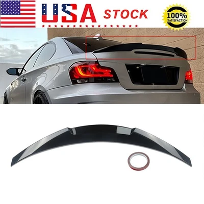 Glossy Black For BMW E82 1Series 125i/135i/128i M4 Style Highkick Spoiler 07-13 - Image 1 of 4