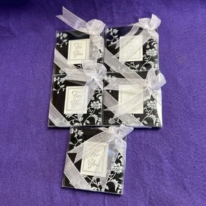 10 Total - Mini Photo Frame Coasters (2.75”x1.75” Photo Size) Black Floral • NEW - Picture 1 of 8