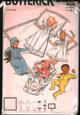 3317 Butterick Sewing Pattern Infant 1970s Layette Dress Christening Package FF - Image 1 of 2