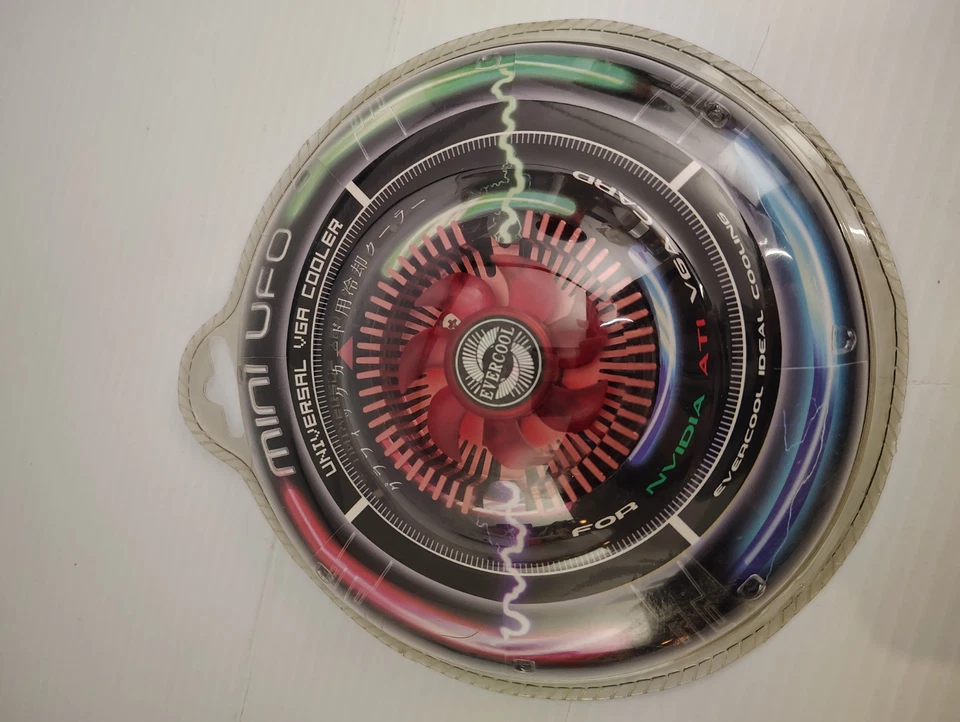 EverCool VC-RI-R (Red) Mini UFO Universal VGA Cooler, 12v, 50x50x10mm, Aluminum  - Image 1 of 3