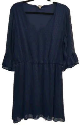 Vestido Krazy Kat Azul Marino Cuello en V Manga Larga Talla XL 0508H Foto 1 de 4