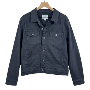 Goodfellow Mens Black Stretch Denim Jacket Size M Western Rodeo Grunge Urban - Picture 1 of 7