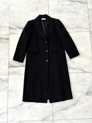 Abrigo largo largo de colección Forecaster of Boston maxi negro lana cachemir para mujer 12 EE. UU. Foto 1 de 4