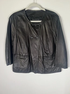 Classiques Entier Nordstrom Abrigo Columpio Cuero Flexible Negro Preppy Business L Foto 1 de 4