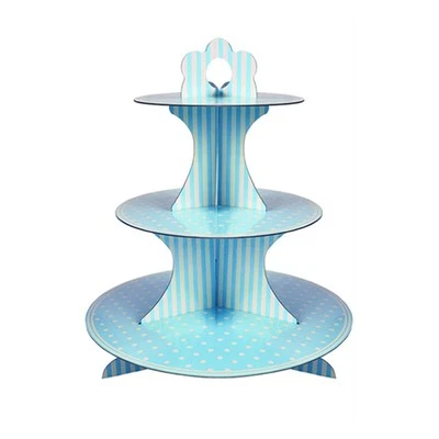 Postre redondo desechable de 3 capas para cupcakes de cumpleaños hágalo usted mismo soporte artesanal de papel Desse... Foto 1 de 2