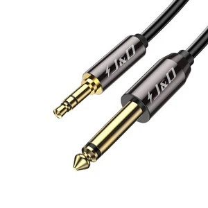 6.35mm (1/4 inch) TS to 3.5mm (1/8 inch) TRS Cable, Gold-Plated 1/4 inch Male... - Picture 1 of 8