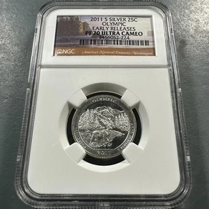 2011-S Olympic SILVER Quarter, NGC PF70 UCAM (86750) - Picture 1 of 2