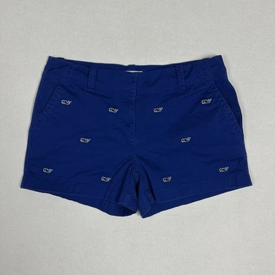 Shorts chino azul Vineyard Vines estampa logotipo baleia feminino 6 casual praia 3” polegadas - Imagem 1 de 4