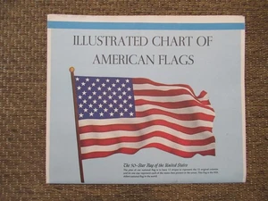 Illustrierte Karte amerikanischer Flaggen Poster 47 1/2" x 35" Staatsflaggen - Bild 1 von 3