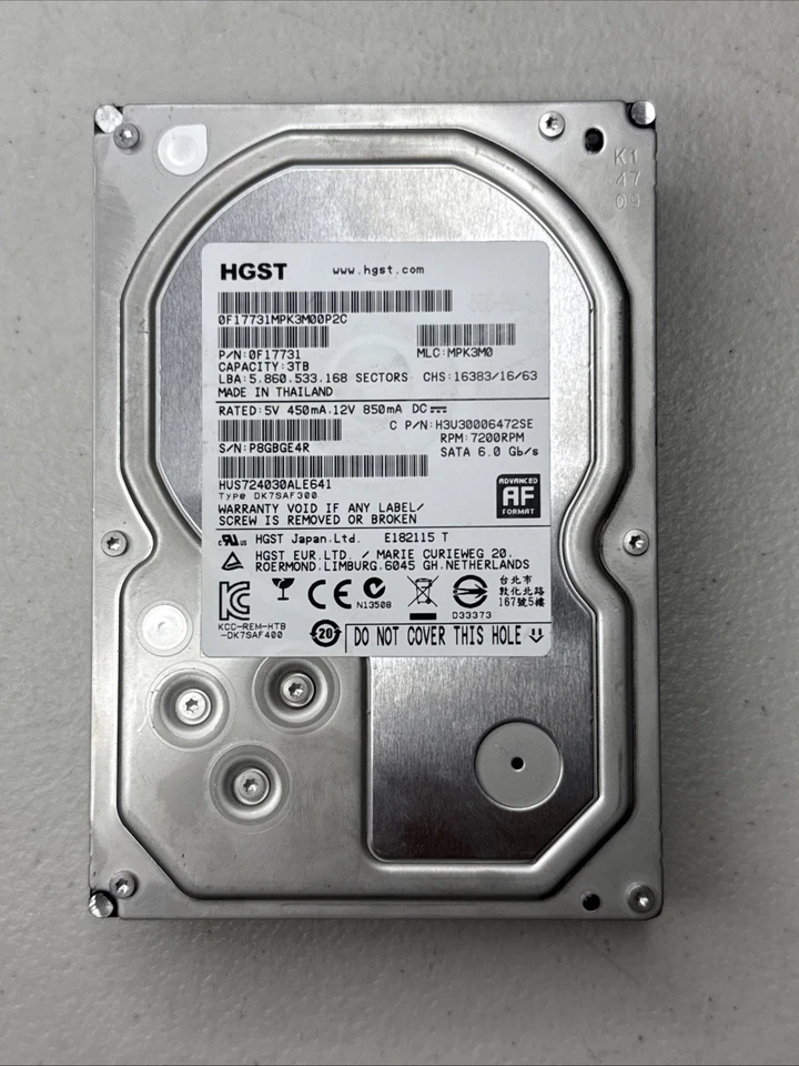 HUS724030ALS641 /0B26926 HGST  3 TB Internal 7200 RPM 3.5 Hard Drive Tested - Image 1 of 4