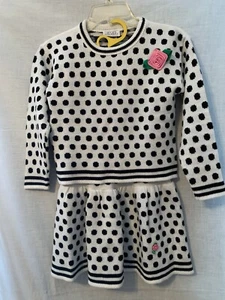 Vintage Polka Dot Sweater  Top Skirt Set M 10/ 12 Jet Set Cool Kids Clothes - Picture 1 of 7