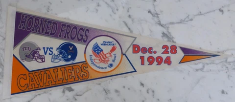TCU vs UVA 1994 INDEPENDENT BOWL PENNANTS Cover