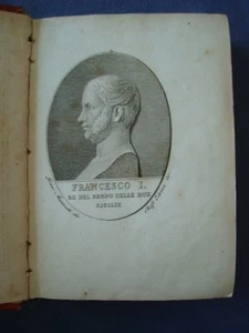 BORBONICA-ALMANACCO REAL CASA E CORTE PER L'ANNO BISESTILE 1828-RITRATTI E CARTA - Picture 1 of 1