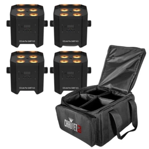 4x Chauvet DJ EZLink Par Q4BT ILS Uplighter Bundle inc Carry Bag - Picture 1 of 8