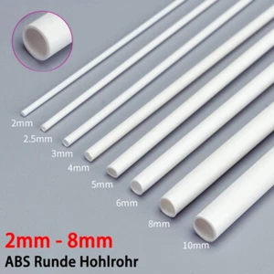 Weiß ABS Runde Hohlrohr 2mm-8mm Styrol Kunststoff Rohr DIY Modell Handwerk 250mm - Picture 1 of 11