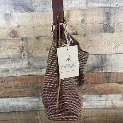 RARO Bolso Stacy & Laurie McFadin Sonoran Marrón Tejido Cuero Bolso de Hombro Hobo Foto 1 de 4