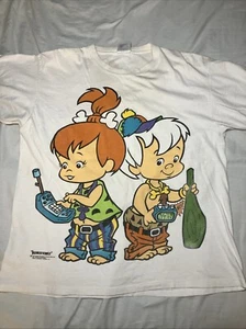 Vintage Single Stitch The Flinstones Pebbles And Bam Bam Short Sleeve T Shirt XL - Picture 1 of 7