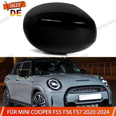 Per Mini F56 F55 F57 F60 LCI 2020+ Calotta Specchio Destro Nero Lucido 51169881538 - Immagine 1 di 4