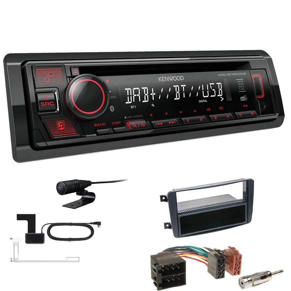 Kenwood KDC-BT450DAB Radio Bluetooth DAB Einbauset für Mercedes-Benz C-Klasse