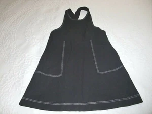NWOT~ZARA GIRLS~SOFT COLLECTION~BLACK~COTTON/LINEN~OVERALL Dress Size 11/12~CUTE - Picture 1 of 9