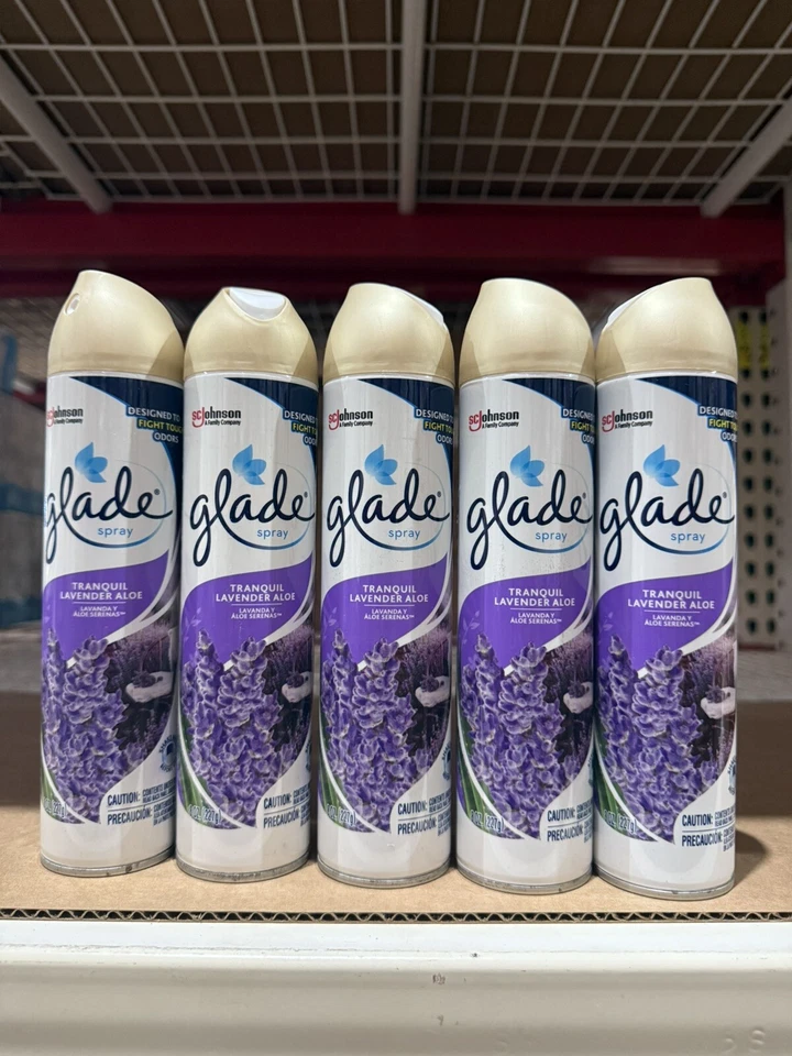 Glade Air Freshener Room Spray, Tranquil Lavender & Aloe, 8.3 Oz, 5 Count