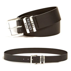 GUESS Ceinture Homme Logo Véritable Cuir Boucle Plaque Ceinture M1RZ47L0OK0 - Picture 1 of 6