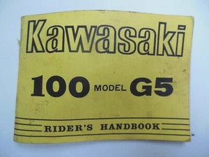 Kawasaki 100 G5 Rider's Handbook Manual - Imagen 1 de 8