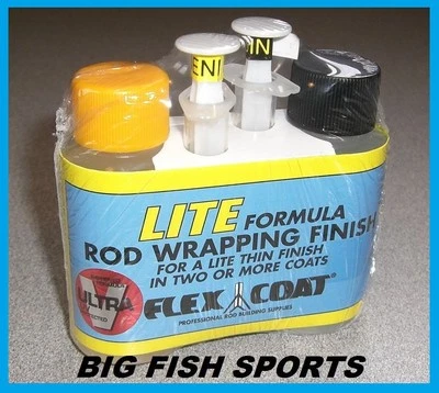 FLEX COAT LITE BUILD ROD WRAPPING FINISH 2 oz KIT W/SYRINGES #F2SL FREE USA SHIP - Image 1 of 2