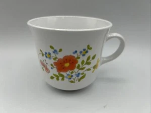 Vintage Corning Ware Corelle Wildflower Kaffee Tee Tassen Orange Mohn - Bild 1 von 3