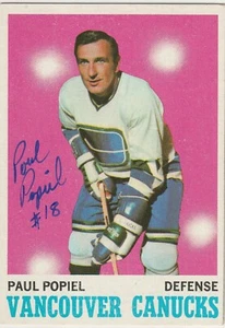 Poul Popiel signed 1970-71 Topps card autograph - Picture 1 of 1