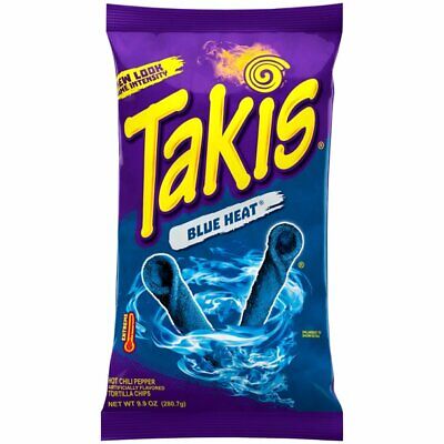 Takis Blue Heat Hot Chili Pepper Rolled Tortilla Chips 9.9 Oz WORLD SHIPPING • 22.62$