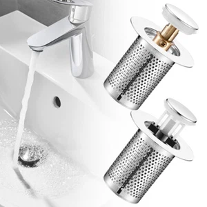Pop-Up-Abfluss filter Anti-Clog Waschbecken Sieb Badezimmer zubehör Edelstahl - Bild 1 von 10