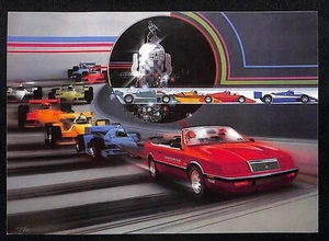 1987 Chrysler LeBron Convertible Indianapolis 500 Pace Car Oversized Postcard - Picture 1 of 2