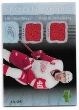 2007-08 UD Ice Frozen Fabrics Black Dual Jersey #FF-HZ Henrik Zetterberg /25