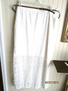 HH BOBBIE BROOKS LADIES LONG SKIRT SIZE 1X & 2X LACE OFF WHITE NWT - Picture 1 of 2