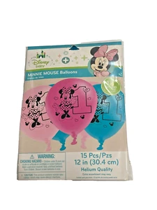 NEW MINNIE MOUSE 1 YEAR BIRTHDAY PARTY 12" BALLOONS PACK OF 15 FREE SHIP - Picture 1 of 1