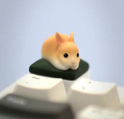 Yellow Rabbit Artisan Handmade Custom Keycap Mechanical Keyboards MX-Compatible - Image 1 of 2