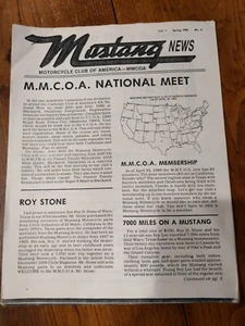 MMCOA Vol 1 No 4 Spring 1986 Mustang Motorcycle Club of America News magazine - Picture 1 of 6