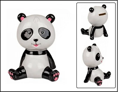 Pandabär-Keramik-Spardose-sitzender-Panda-Sparschwein-Deko 16x10x10 cm - Bild 1 von 4