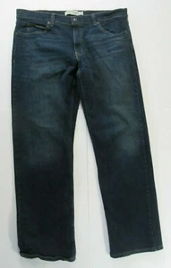 True Craft Men's Relaxed Fit Whisker Faded Dark Blue Straight Jeans 36 x 31* - Picture 1 of 11