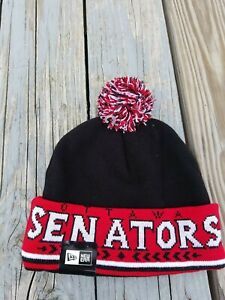 Ottawa Senators Cuffed Knit Hat with Pom - Black Beanie Cap new era