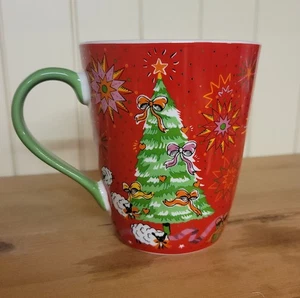 Cath Kidston Large Stanley Mug  Brand New Unused  CHRISTMAS TREE RED PINK GREEN - Picture 1 of 6