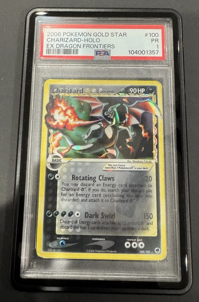 Pokemon EX Dragon Frontiers Charizard Gold Star Holo 100 PSA 1 - Image 1 of 2