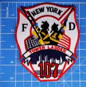 FDNY Tower Ladder 107 parche-B - Imagen 1 de 3
