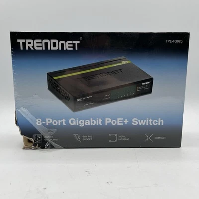 BRAND NEW!! TrendNet Model TPE-TG82g/A 8 Port Gigabit PoE+ Switch, Read Desc. - Image 1 of 4