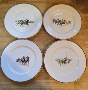 Vintage Ralph Lauren 1983 Polo Scene 21.5cm/8" Plates Set of 4 England - Picture 1 of 19