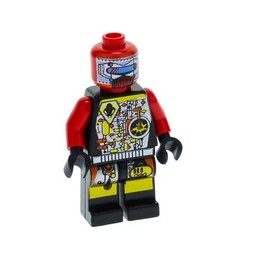 1x Lego Minifigure Space UFO B-Stock Worn Droid Techdroid Red 6836 sp044