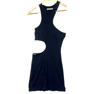 Abercrombie & Fitch Black Ribbed Knit Cut Out Sleeveless Mini Dress Size XS - Picture 1 of 8